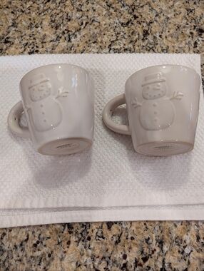 Pottery Barn Snowman Coffee Mugs